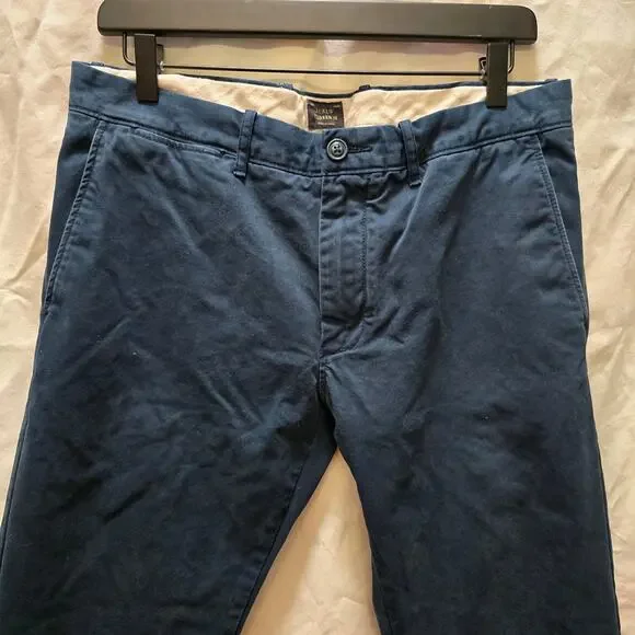 J. Crew Broken In dark blue casual pants 32x32 100% cotton actual waist 34" - Picture 3 of 9